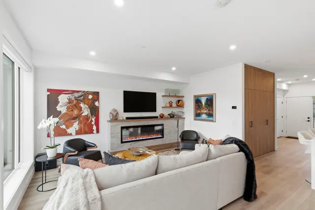 Living room 2, modern townhome in Shannon Lake, West Kelowna, BC. Real estate photography by Pixel Pro Productions.