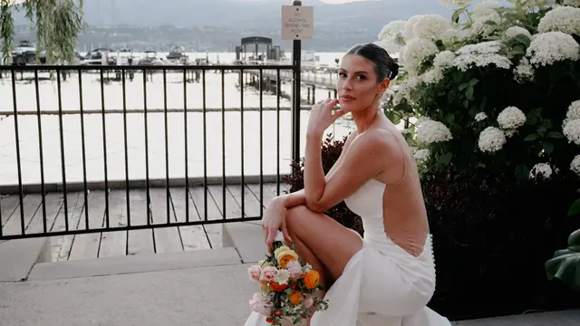 Bride portrait: Bronte & Brett's wedding at Manteo Resort, Kelowna. Still from the Pixel Pro wedding film.