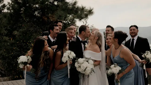 Bridal party: Nadia & Dean's wedding at Predator Ridge, Vernon. Still from the Pixel Pro wedding film.