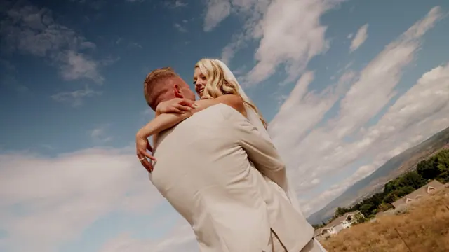 Embrace: Stephanie & Julian's wedding at Sanctuary Gardens, West Kelowna. Still from the Pixel Pro wedding film.