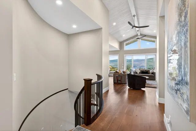 Hallway, lake-view family home in West Kelowna, BC. Real estate photography by Pixel Pro Productions.