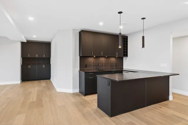 Wet bar, new-build lake-view home in West Kelowna, BC. Real estate photography by Pixel Pro Productions.